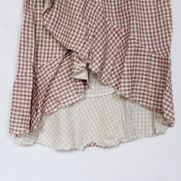 NWT RED PLAID FRINGE HEM SKIRT MOON RIVER SMALL - Picture 8 of 10